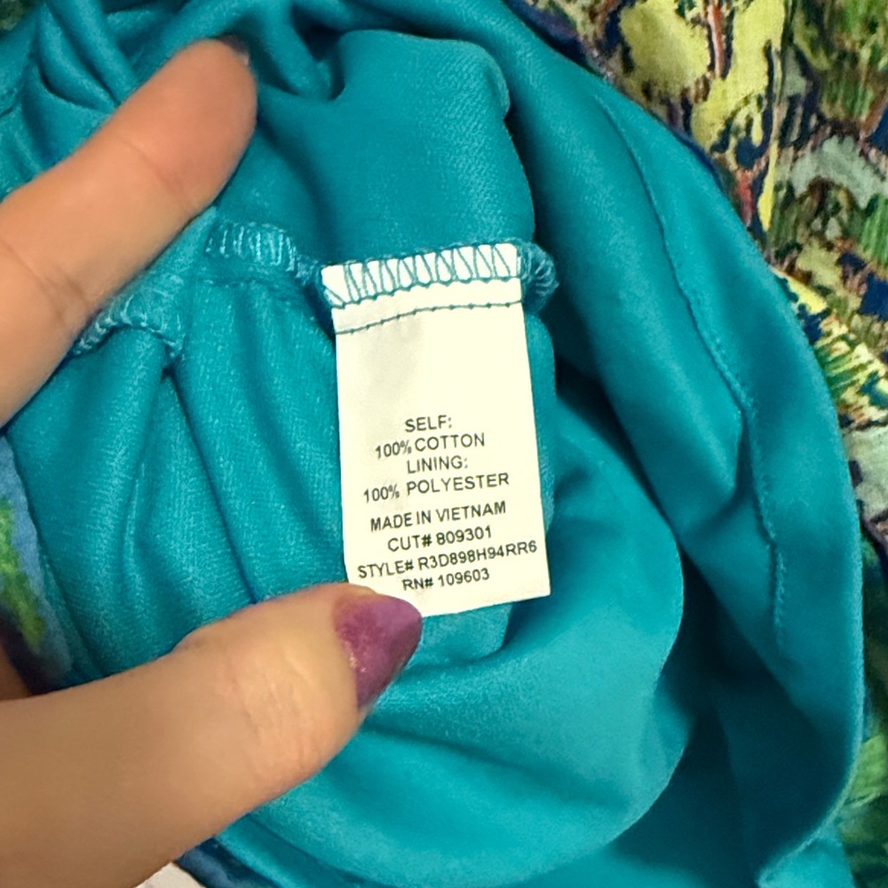 EUC Rabbit Rabbit Rabbit Colorful Sleeveless Dress Button Detail Size 8 Petite - Picture 5 of 5
